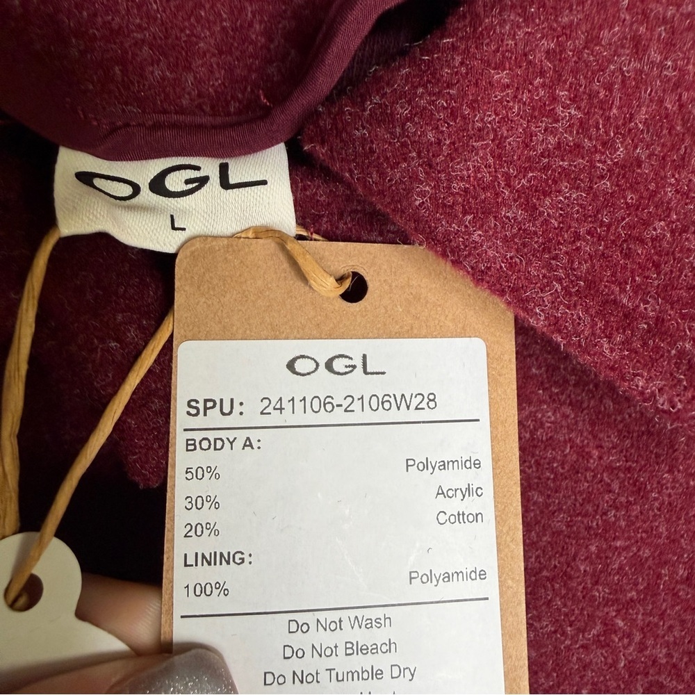 OGL CashSoft Point Collar Cargo Short Jacket – Plum Berry | Size L - Picture 6 of 7